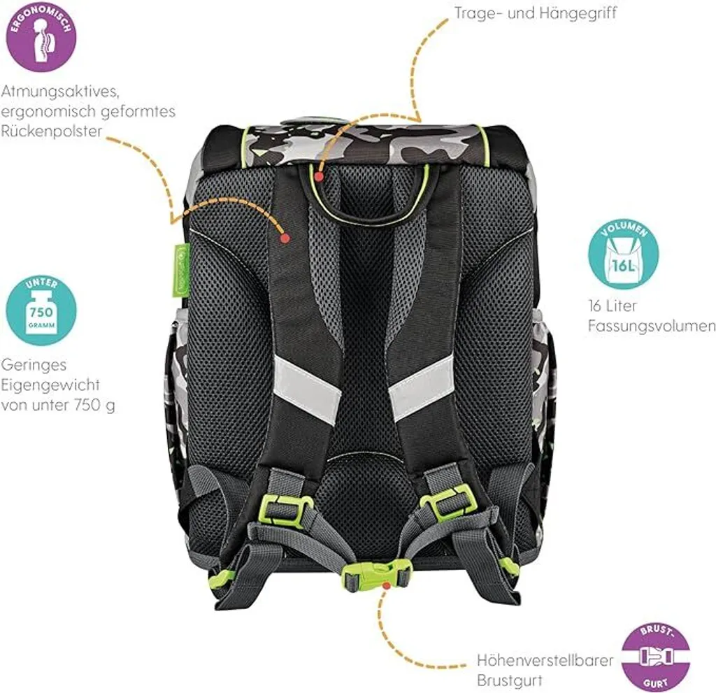 Sac d'école herlitz UltraLight Plus pour l'École Primaire Design Dragon