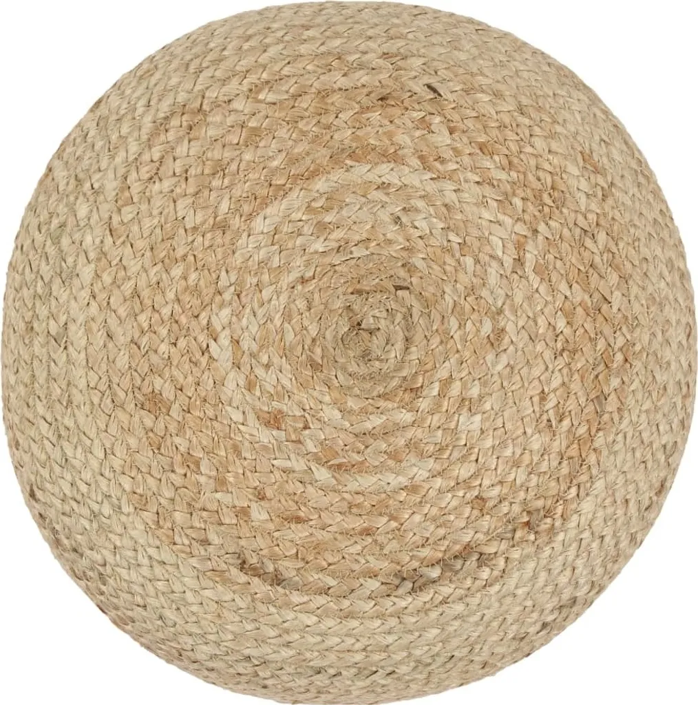 Pouf Rotondo 45x30 in Iuta Naturale | Seduta Basso Profilo Moderna