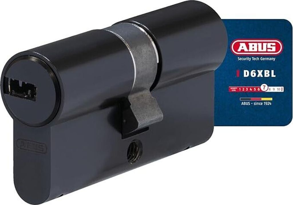 ABUS Profil-Zylinder D6XBL 28/34 mit Codekarte und 5 Schlüsseln - 96803 - schwarz