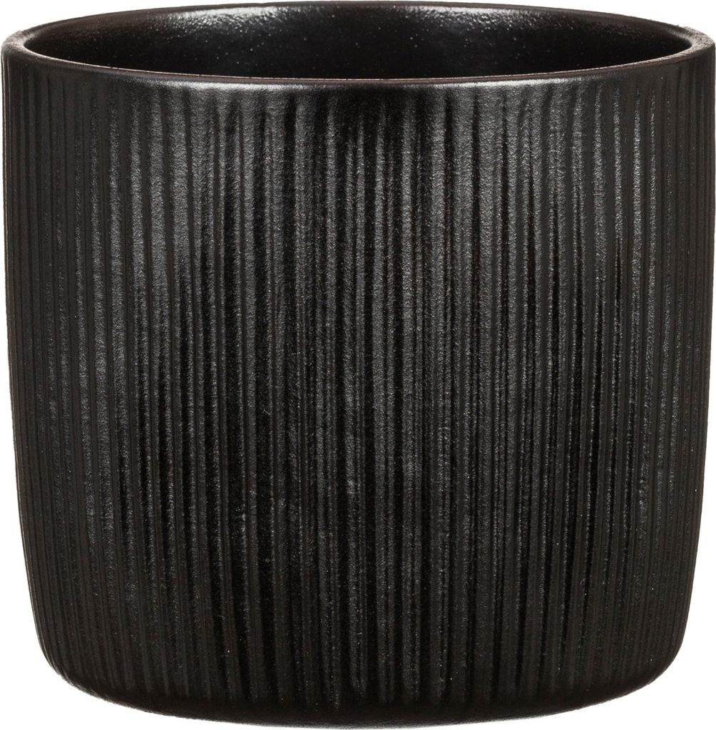 Scheurich Solido Linea, Blumentopf aus Keramik, Farbe: Ebano, 17,6 cm Durchmesser, 16 cm hoch, 3,1 l Vol.