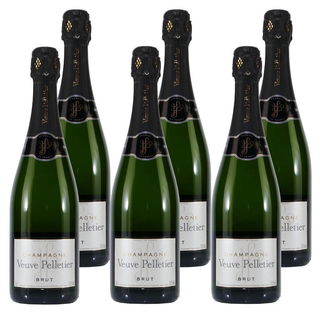 Champagner Veuve Pelletier brut (6 x 0,75L) Produktbild 