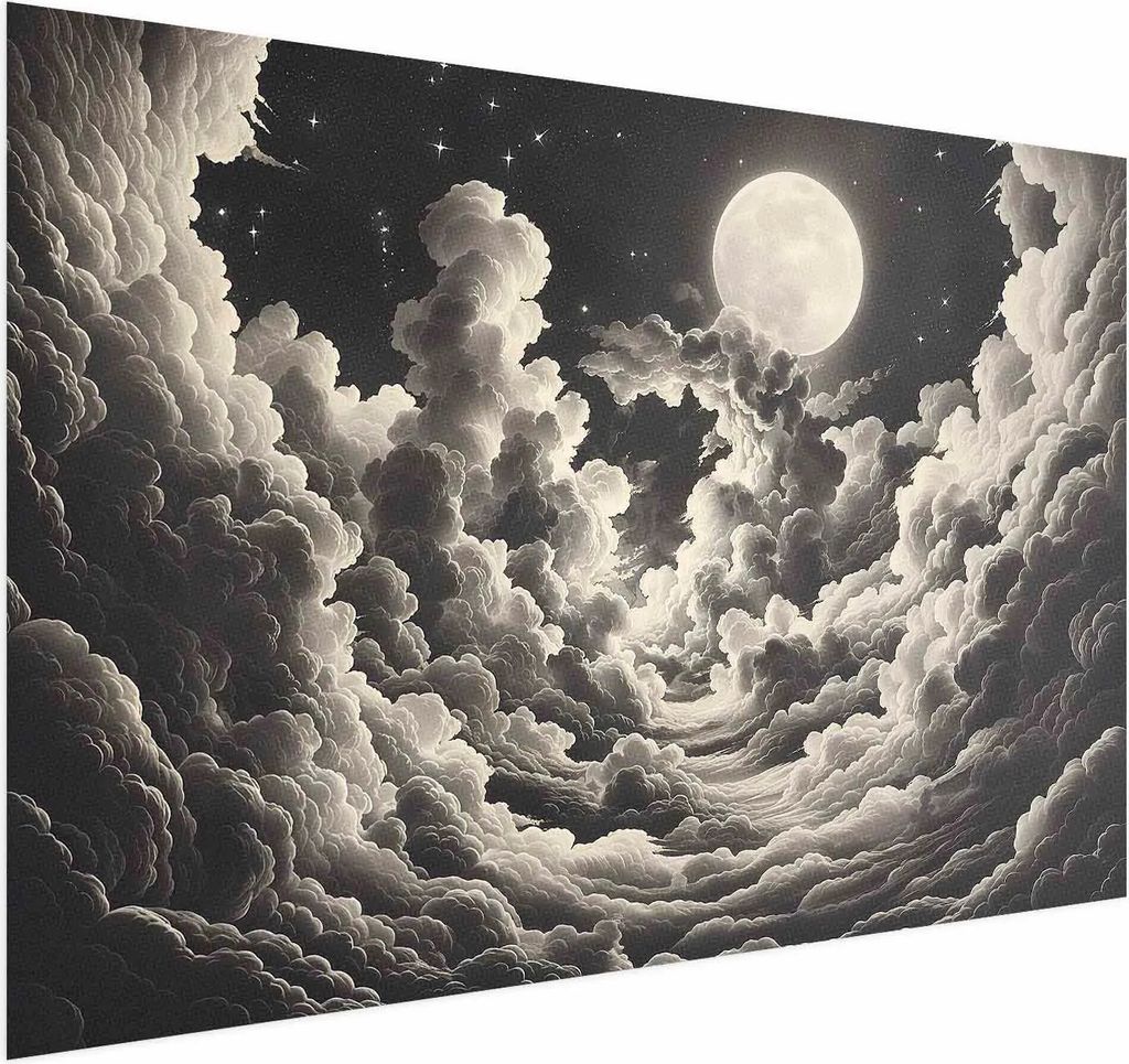 Posterpapier Poster - Moon and Stars Singing Among the Great Clouds 42x29.7 cm Muster b-H-10059-ao-a