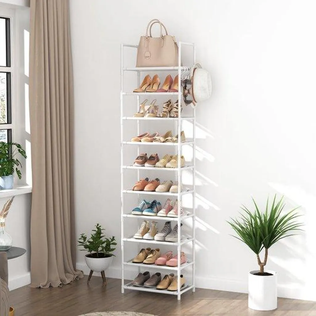 Étagère à chaussures pour 20 à 25 paires Blanche - Rangement robuste