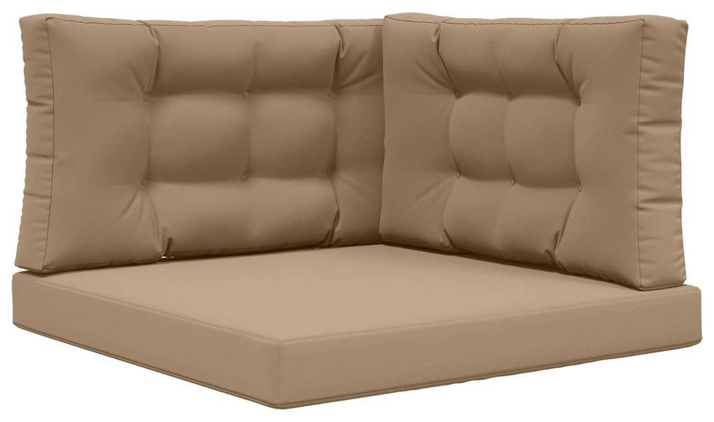 (Robust Möbel)Sofakissen für draußen modern - robust und langlebig - 3 pcs Taupe Polyester - Gartenmöbelauflagen NEU739443