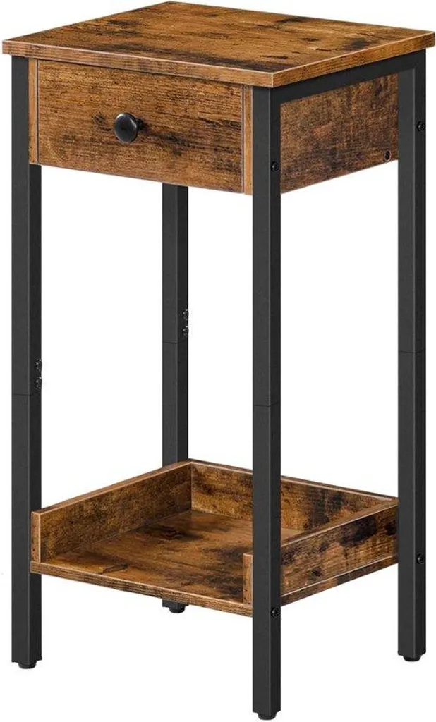 Meuble d'appoint pour chambre étroite table de chevet gain de place bois