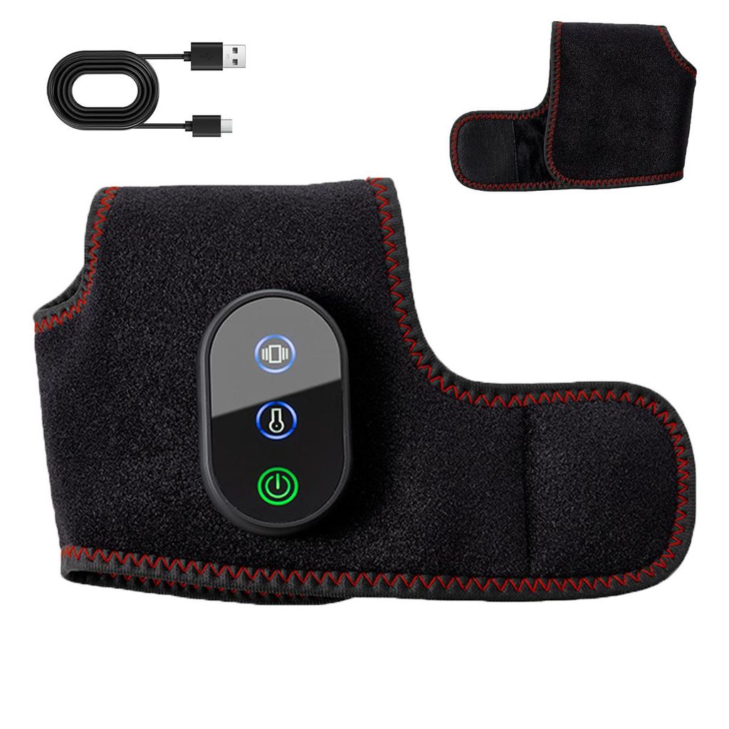 Tragbarer elektrischer Fußmassagegerät, kabellos, mit 3 Druckstufen & Wärmefunktion, fördert die Durchblutung und lindert Muskelermüdung & Sch...