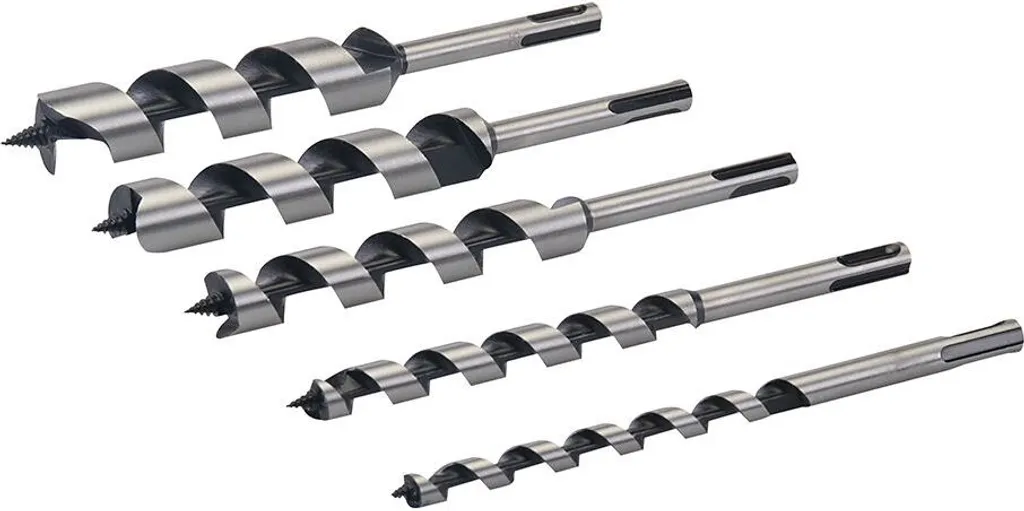 Silverline 633754 Jeu de 5 forets à tarière SDS-Plus pour perçage bois