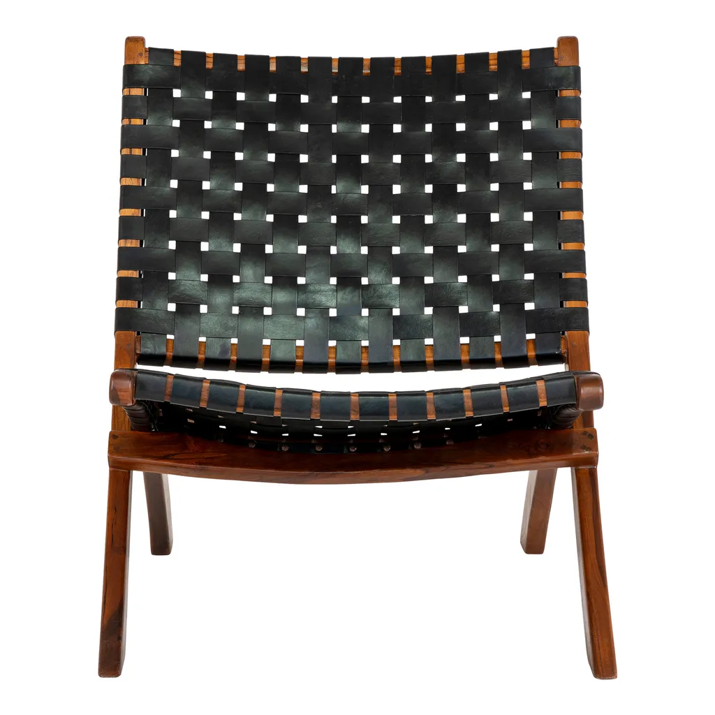 Fauteuil Perugia en cuir noir véritable - Confort et finitions luxe