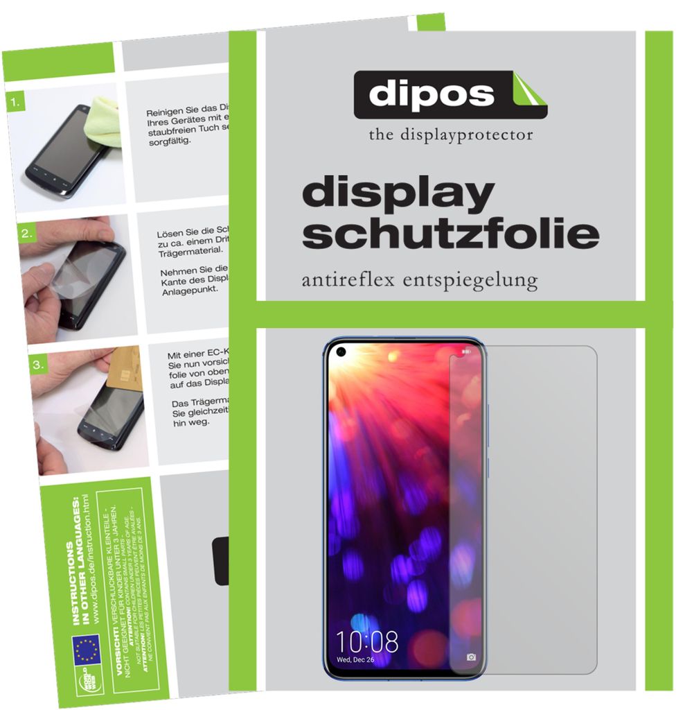 2+2x Schutzfolie für Honor V20 matt Displayschutzfolie Folie Display Schutz