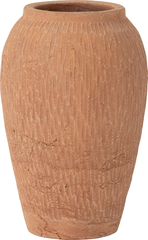 Vase en Terre Cuite Kaia J-Line - Petit Pot Décoratif Style Artisanal