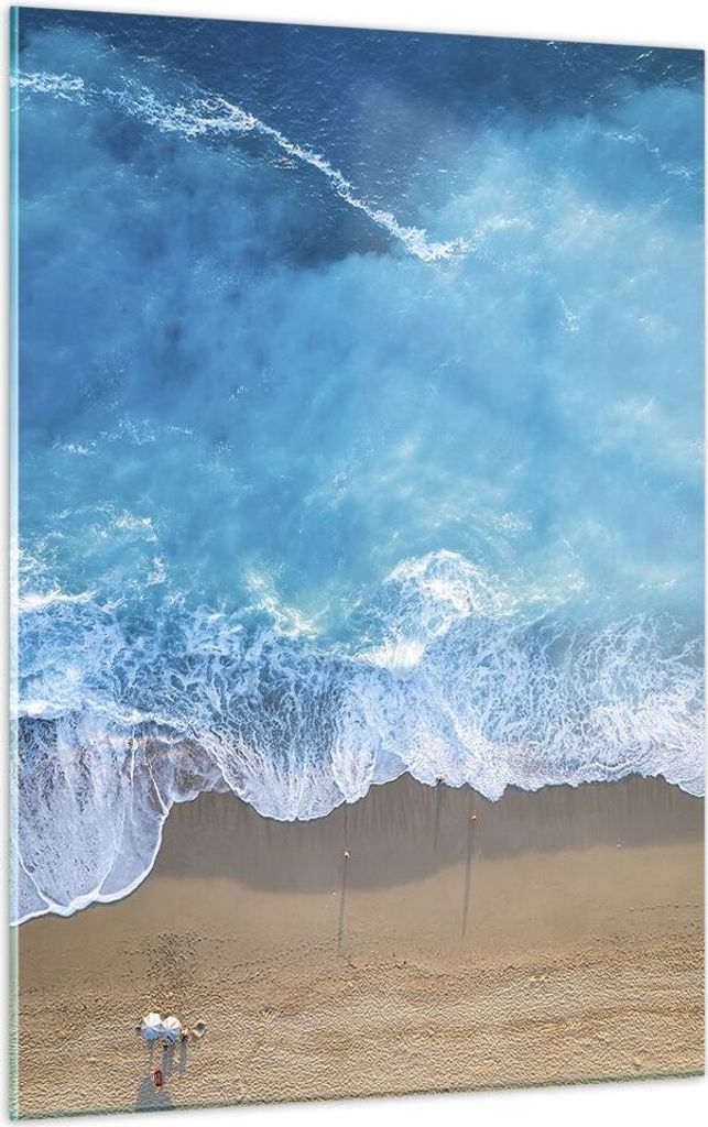 Bilder auf glas - Einteilig - Strand Rand Meer - 50x70cm - Glasbilder - Wandbilder - Bilder - zum Aufhängen bereit - Wanddekoration aus Glas - Gla...