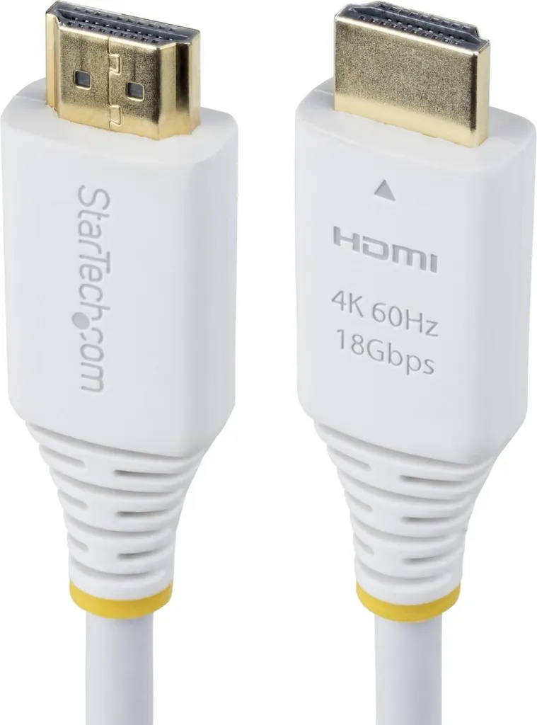 StarTech Cavo HDMI 4K 60Hz 3m Bianco Premium Certificato TV HDR10