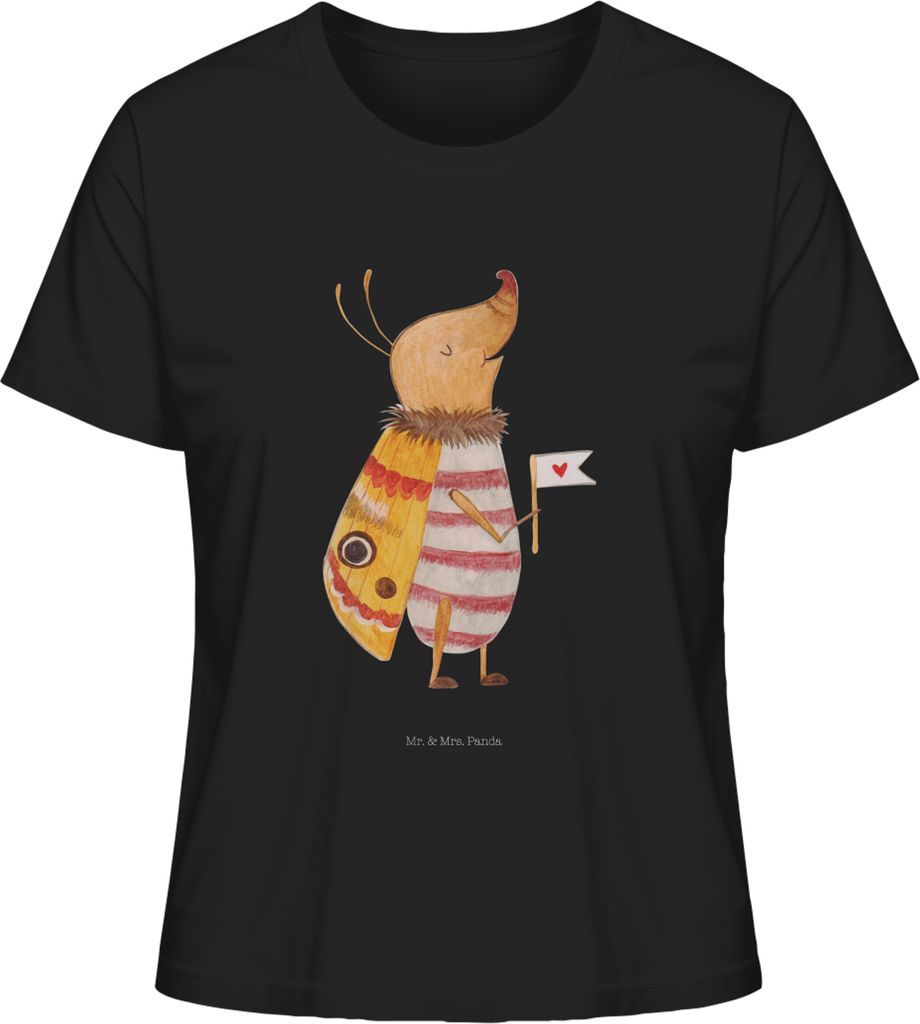 Mr. & Mrs. Panda Oberteil Damen Nachtfalter Fähnchen Größe L - Schwarz - Geschenk, Shirt Mit Print, Spruch Witzig, Lustige Sprüche, T-Shirt, S...