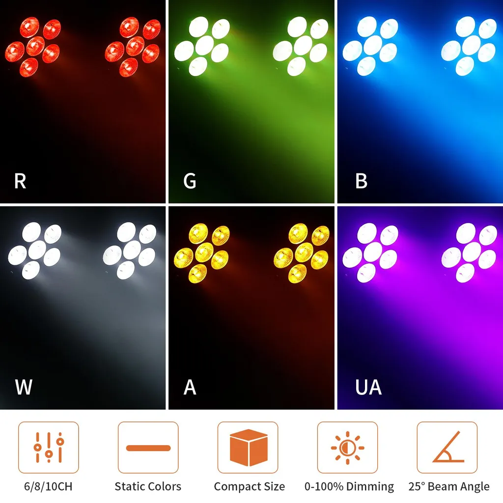 Projecteurs Éclairage de Scène LED pour Soirée et Mariage Pack de 4
