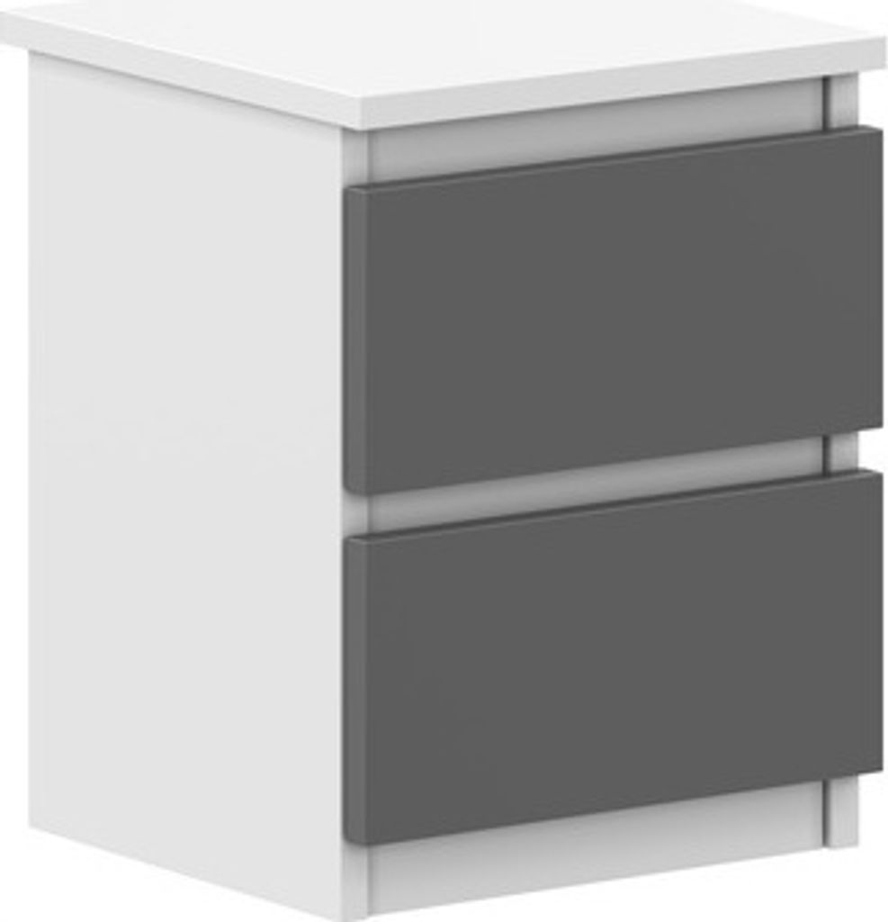 VBChome Nočný stolík 30 x 26 x 38 cm Biely - antracit Nočný Obrázok produktu 