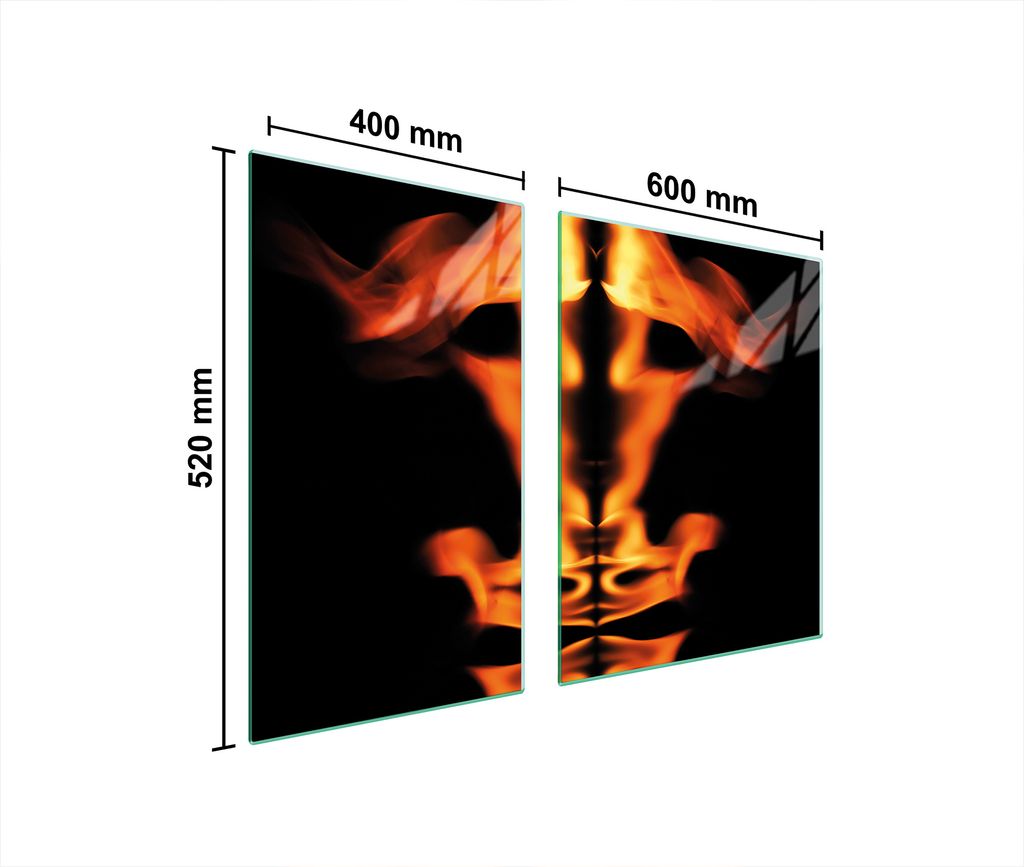 Glasplatte und Schneidebrett 100x52 FEUER