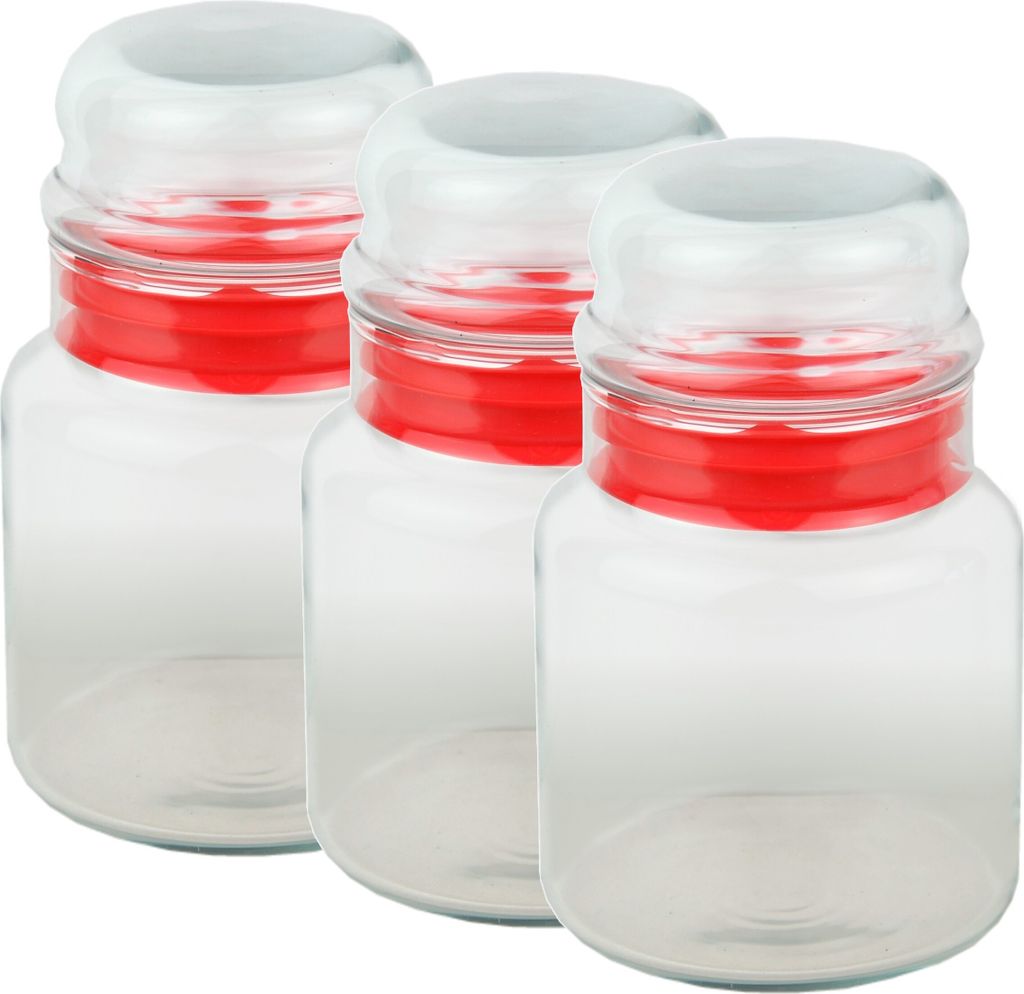 3er Set Vorratsdose Prestige - 290ml Vorratsbehälter aus Kristallglas mit Aromaverschluss