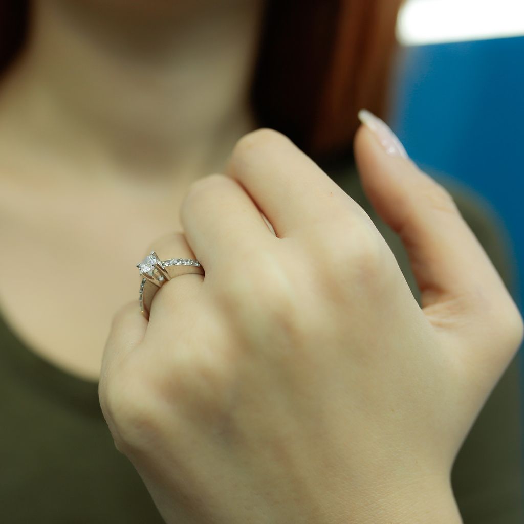 0,75 Carat Diamant Solitär Ring Antragsring 14 Karat Weißgold