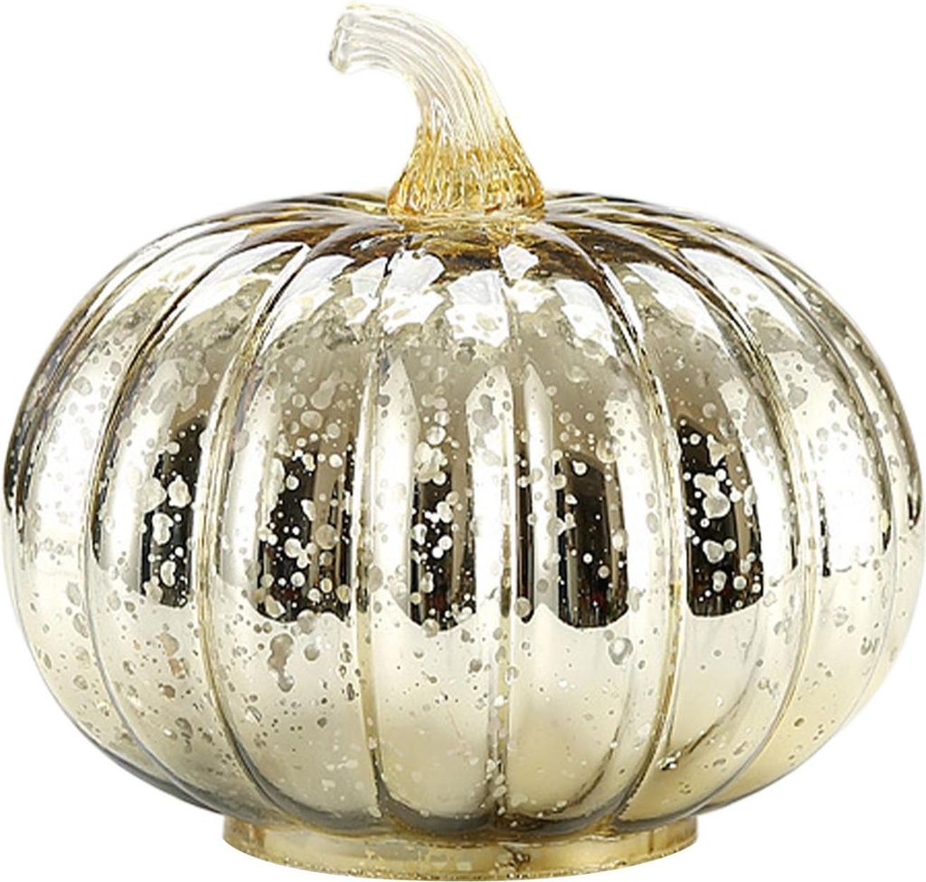 Glaskürbislicht, batteriebetrieben, LED-Kürbislaterne mit Beleuchtung für Halloween, Herbst, Thanksgiving, Schreibtischdekoration