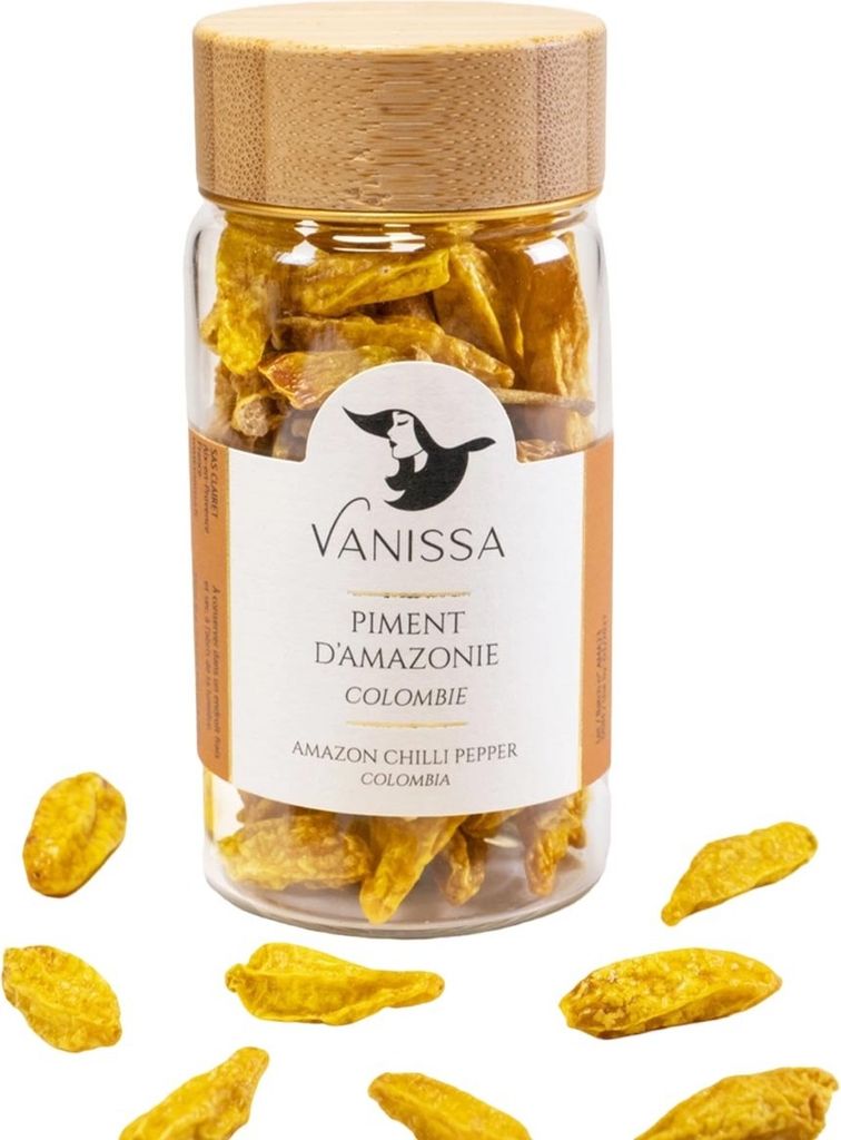 Vanissa Piment d'Amazonie Amazonas Chili Pfeffer aus Kolumbien ganze Schoten im Glas