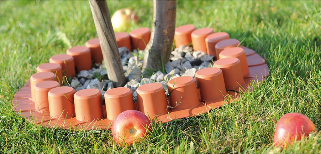 Palisade - Beeteinfassung in Holzoptik - L 405 cm - Beetumrandung - Rasenkante - Gartenpalisade - Zierzaun - Gartenpalisade - Beetbegrenzung