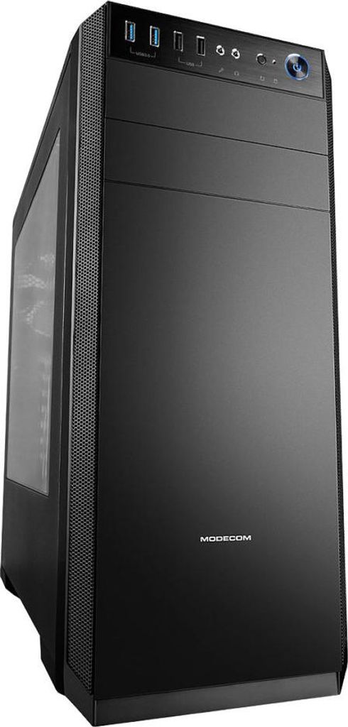 MODECOM Oberon Pro Schwarz PC Gehäuse | PC-Gaming-Gehäuse Midi Tower ATX | 2x 120 mm Lüfter | Gaming Computergehäuse mit Platz für 240 mm Netz...