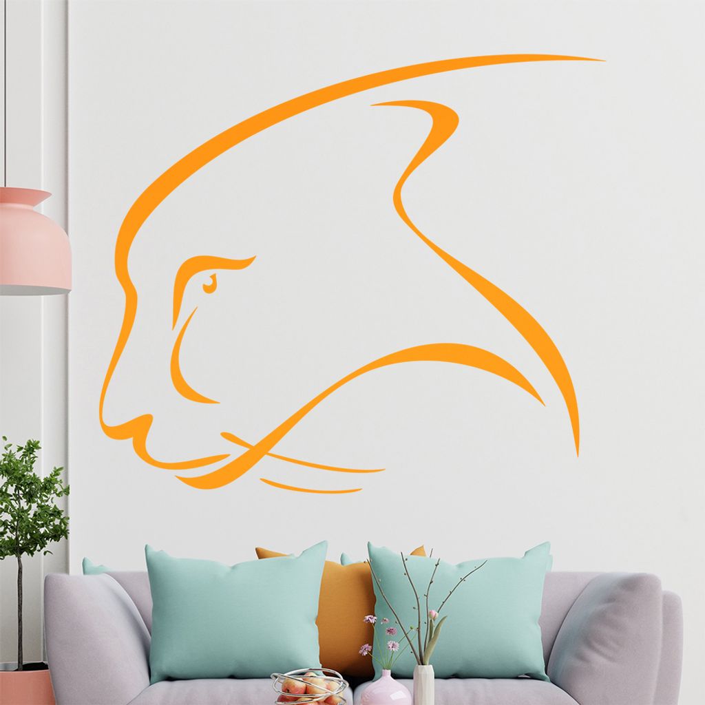 Raubkatze Linien Wandtattoo in 6 Größen - Wandaufkleber Wall Sticker - Dekoration, Küche, Wohnzimmer, Schlafzimmer, Badezimmer