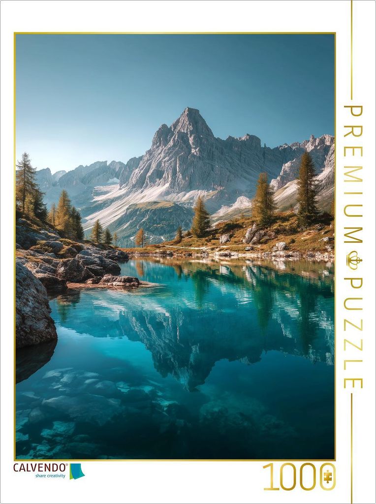 CALVENDO Puzzle Wasser und Himmel verschmelzen zu einem Spiegel innerer Klarheit. | 1000 Teile Lege-Größe 64x48cm Foto-Puzzle für glückliche St...