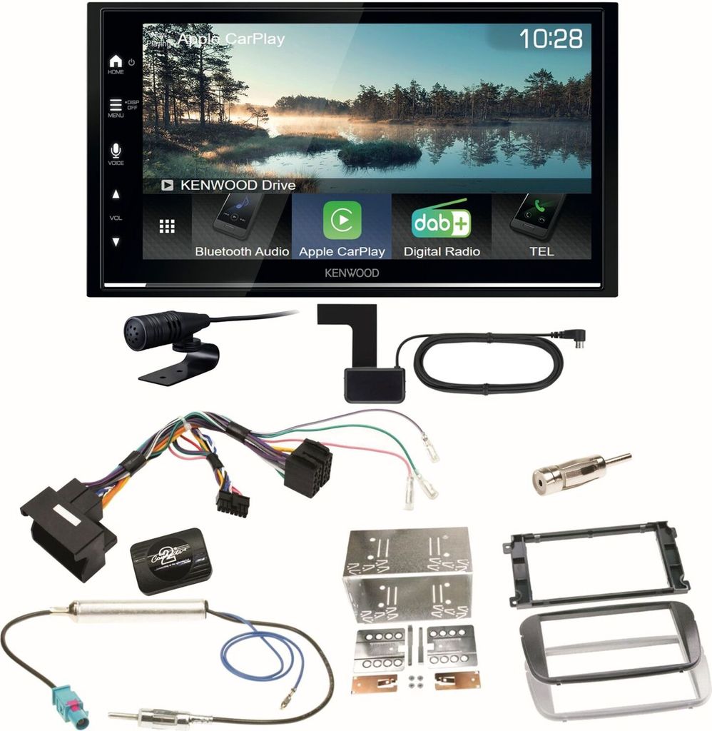 Kenwood DMX7722DABS Android Auto Einbauset für Ford Focus Mondeo S-Max Galaxy