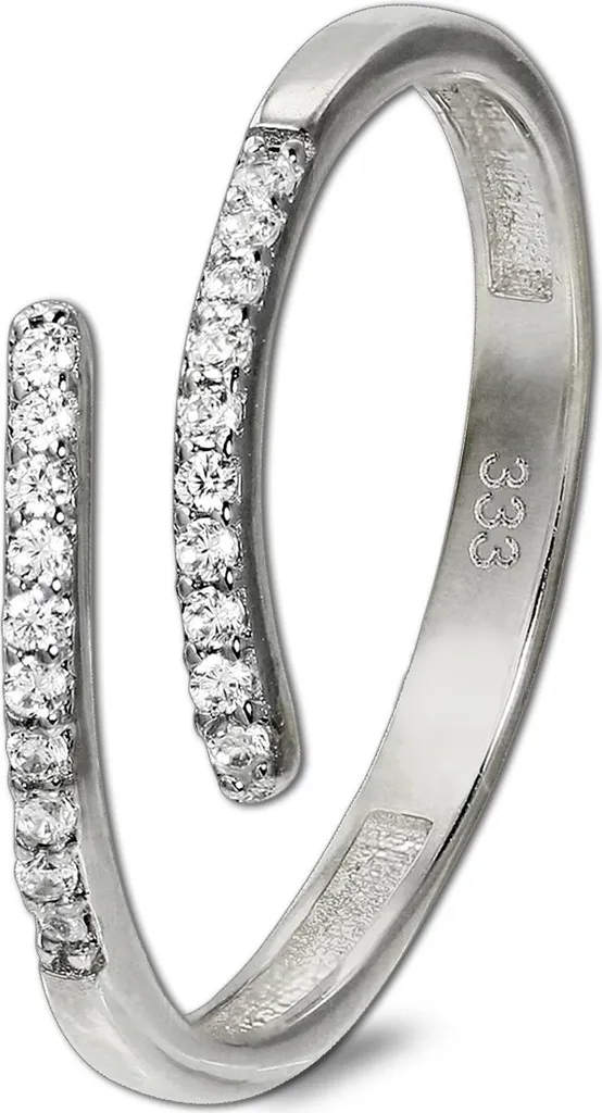 Bague Femme en Or Blanc 333 et Argent Massif Anneau de Luxe T58