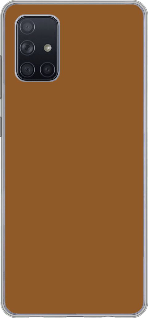 MuchoWow Handyhülle Schutzhülle Hülle für Telefoonhoesje Samsung Galaxy A51 5G Braun - Erdton - Unifarben Silikon Softcase Handy Hülle - Abb...