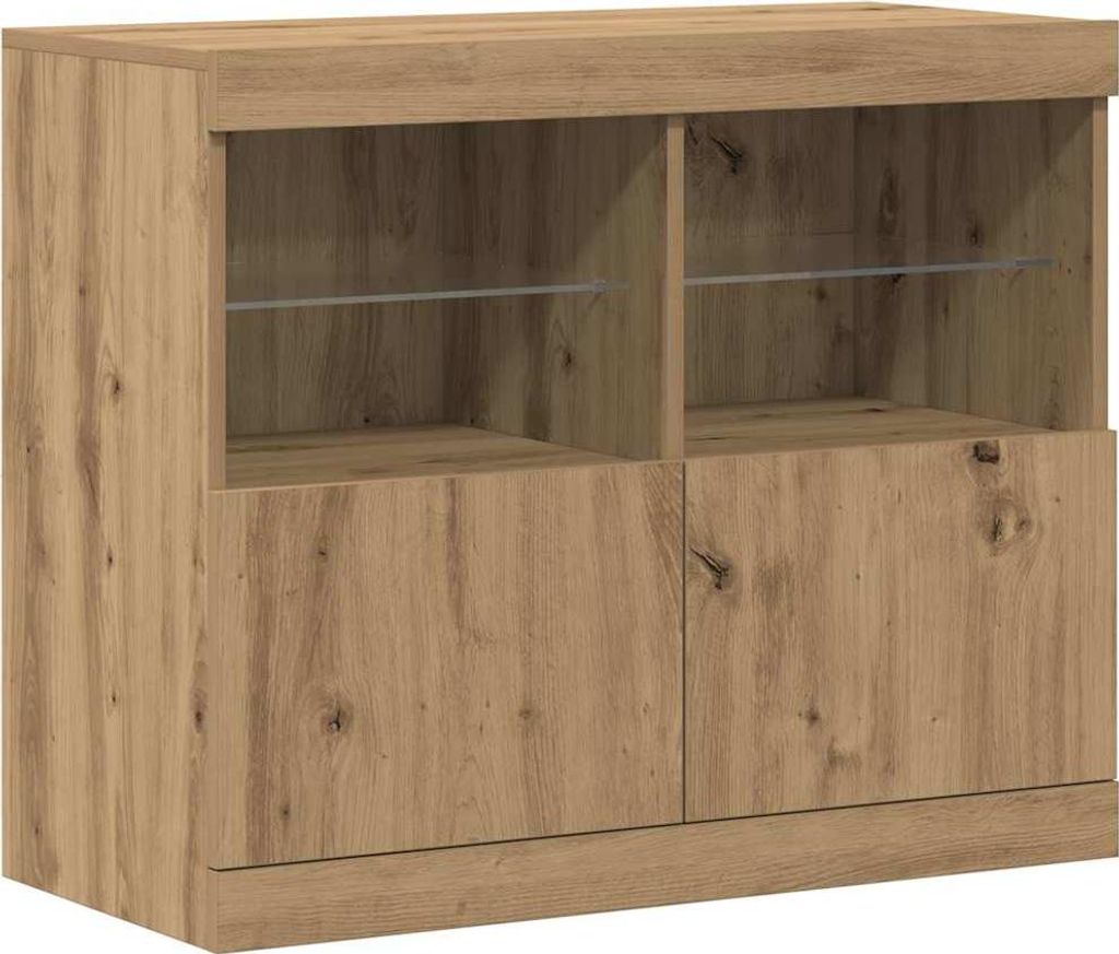 LED-Sideboard Braun 81 x 37 x 66,5 cm Holzwerkstoff