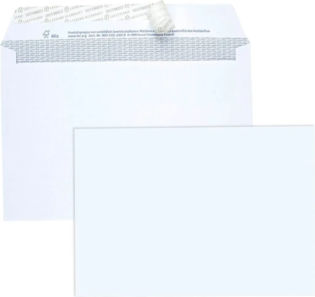 Lot 250 Enveloppes C6 Topstar BONG 08905028 sans fenêtre papier blanc