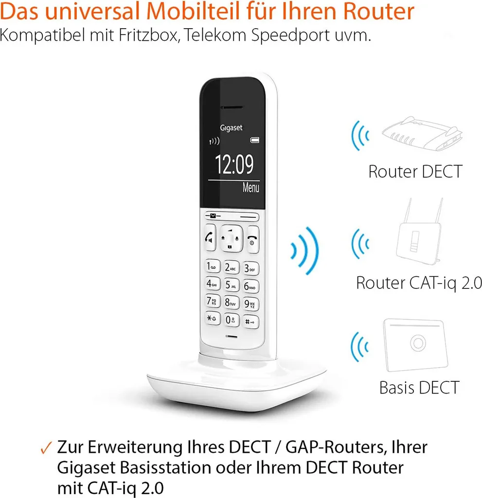 Gigaset CL390HX Lucent White - Combiné Supplémentaire DECT Design - 17