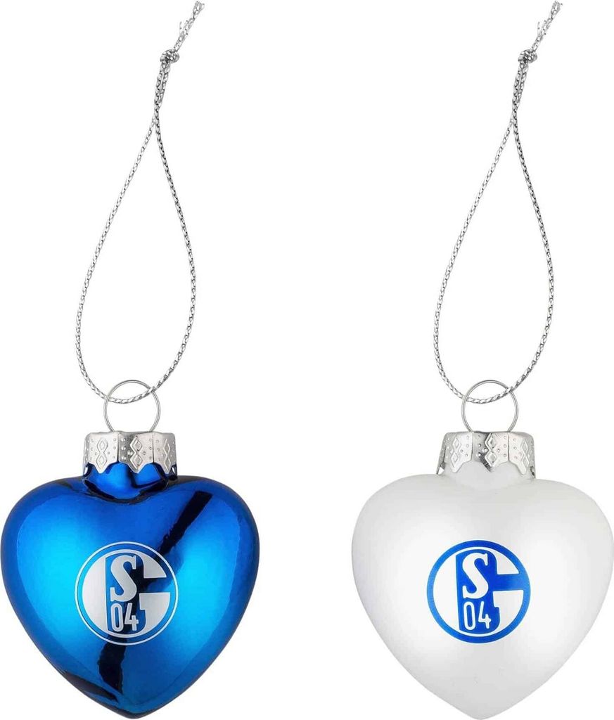 FC Schalke 04 S04 Christbaum-Herzen 2er-Set Produktbild 