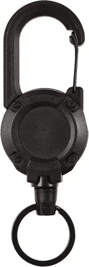 Karabiner mit aufrollbarem Seil - Schwarz KP37830