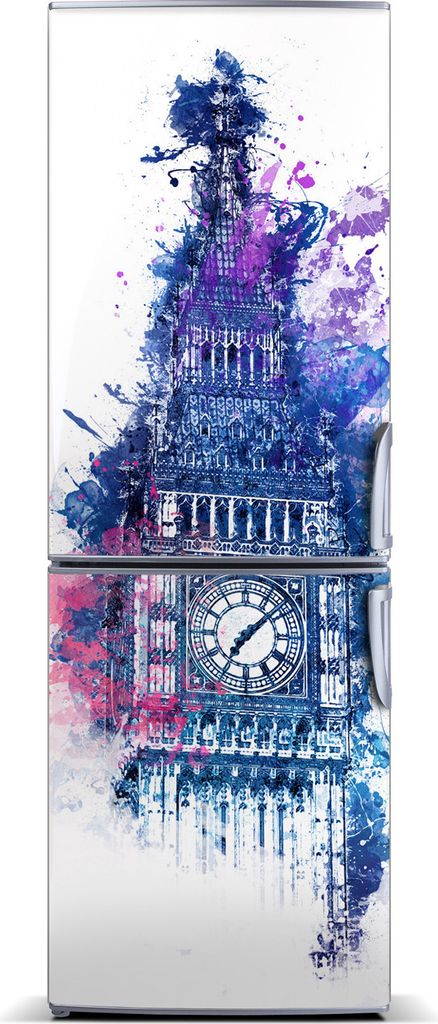 Tulup Kühlschrankdekoration - Magnetmatte - 60 cm x 180 cm - Magnet auf dem Kühlschrank - Bunte Big Ben