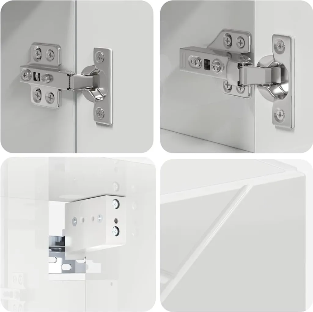 Specchiera Bagno 80 cm Bianco Lucido vidaXL | Design Minimalista - 8