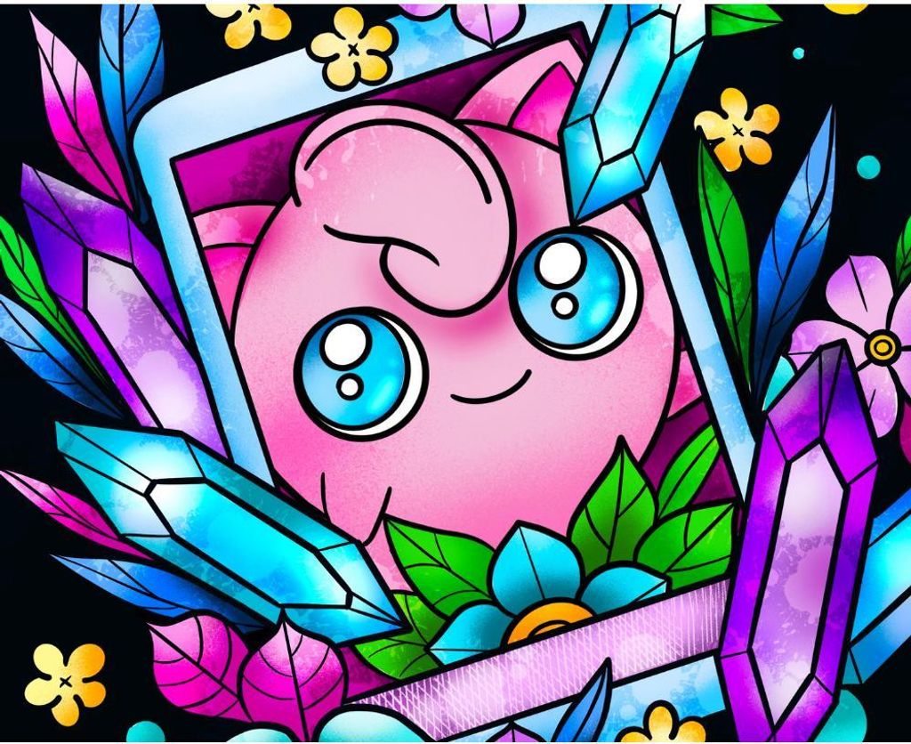 Quadro numerico con cornice Pokemon Jigglypuff 50x40cm Immagine del prodotto 