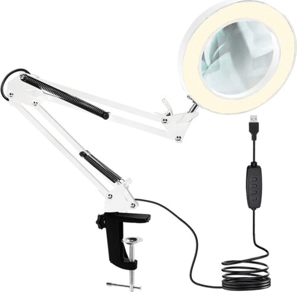 Kosmetická lampa s lupou - bílá Izoxis 23894 Obrázek produktu 1