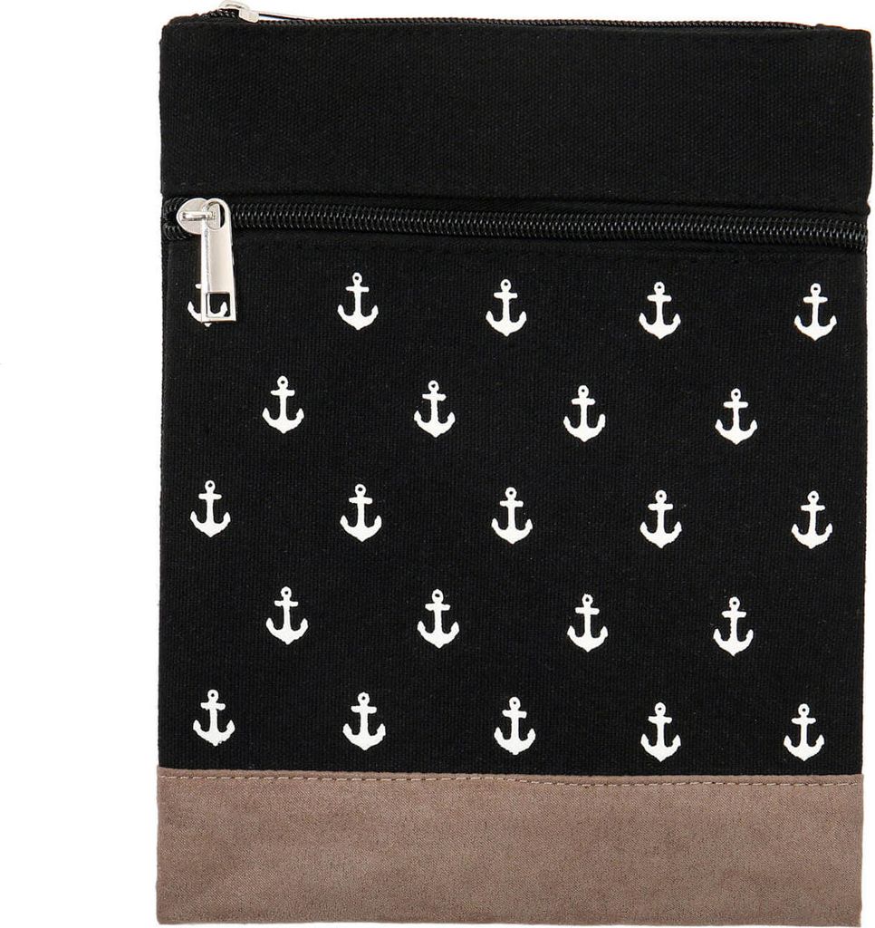 Leoberg Crossbag Tasche in verschiedenen Farben und Designs - Schultertasche aus Baumwolle in 302007-Schwarz-10