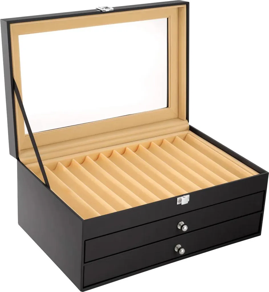 Scatola Porta Penne Stilografiche 36 Posti - Espositore Lusso in Nero