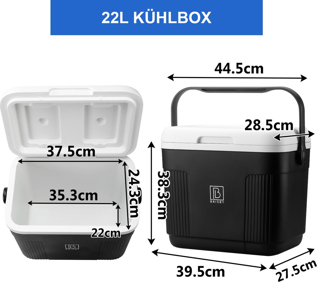 Brisby Kühlbox - Frigobox - 22L - Schwarz - Bis zu maximal Produktbild 10