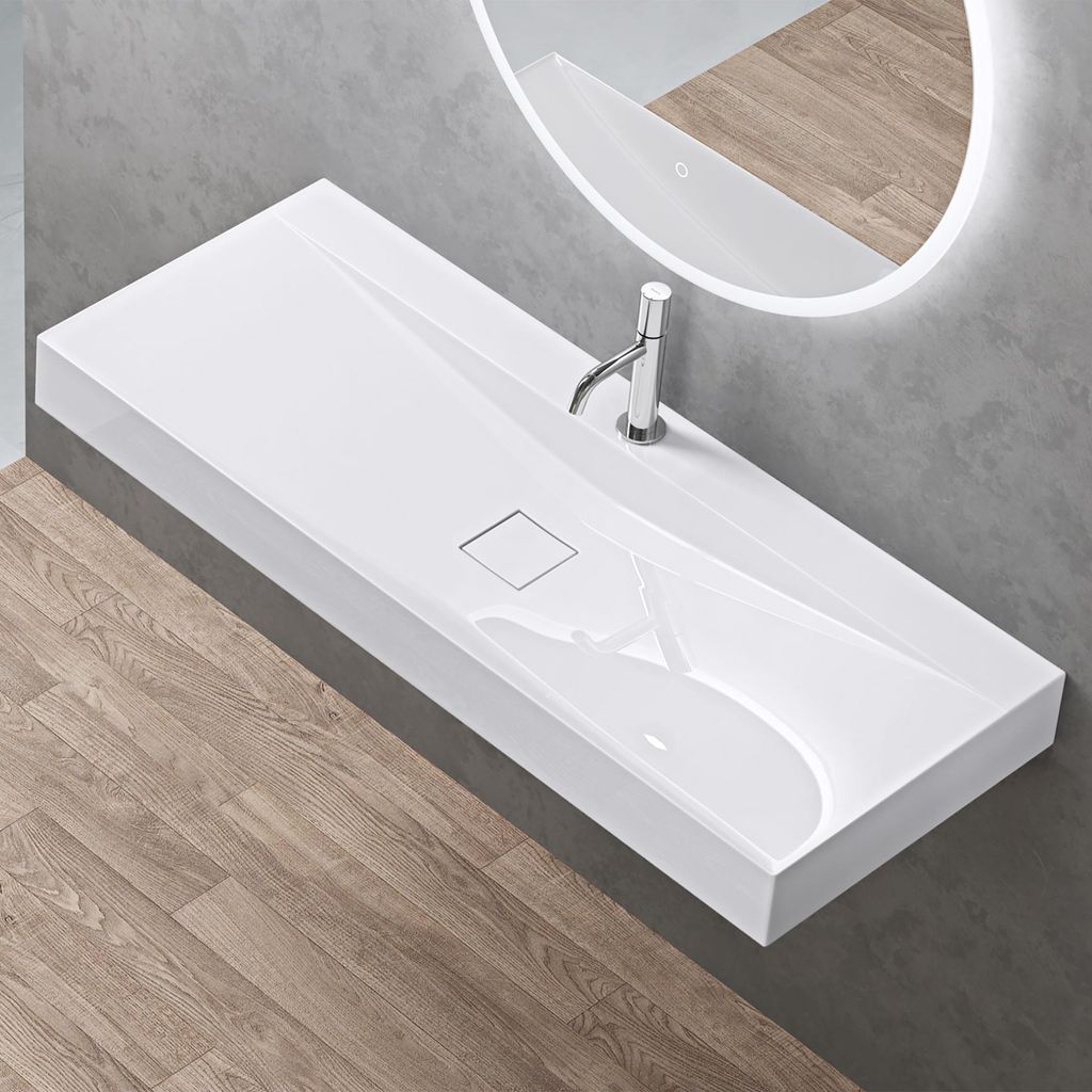 doporro Lavabo da Appoggio o Sospeso Rettangolare 120 cm in Immagine del prodotto 
