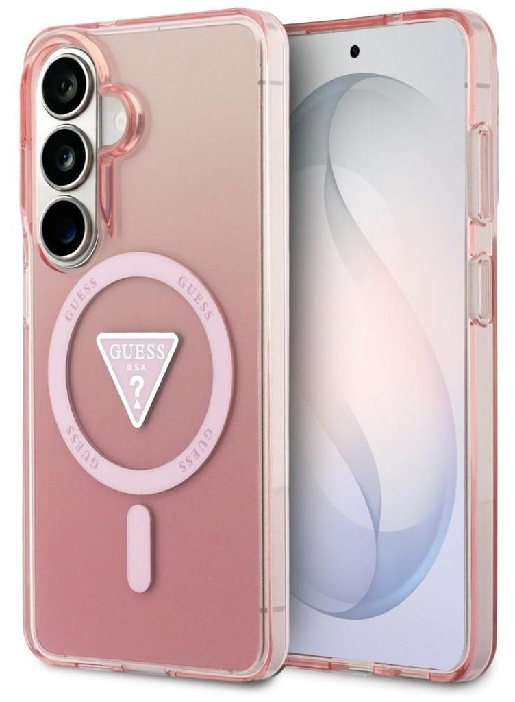 GUESS case passend für SAMSUNG S26 GUHMS26SHGTMLCGP (Magnetic IML Gradient Triangle) pink