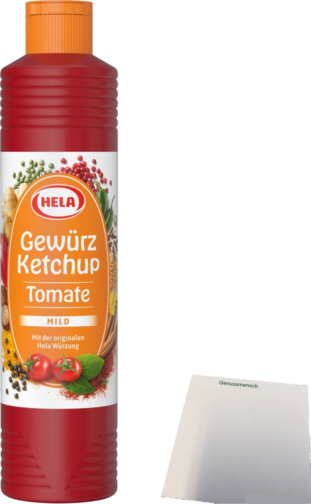 Hela Gewürz Ketchup Tomate Mild (800ml Tube) + usy Block