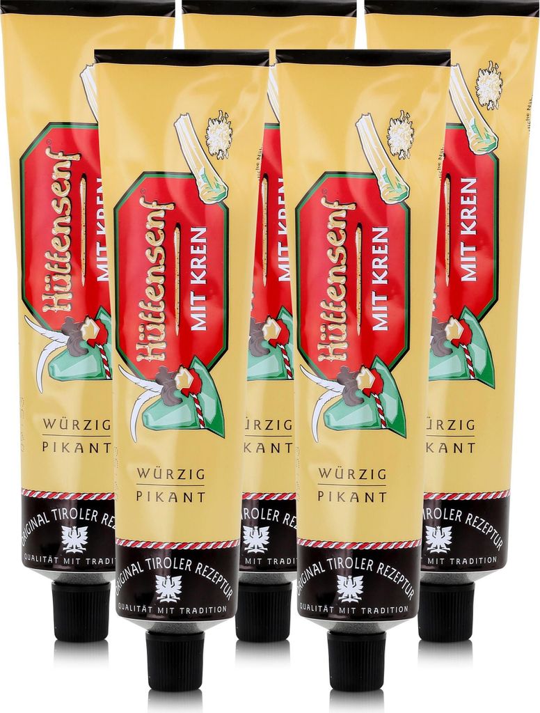 Mautner Hütten-Senf mit Kren 200g - würzig pikant (5er Produktbild 