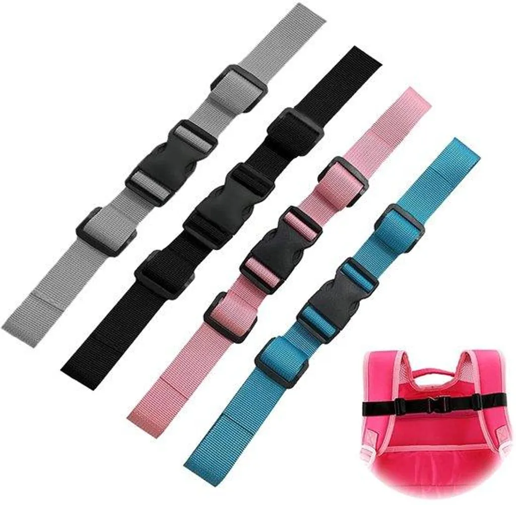 Sangle de poitrine réglable en nylon noir pour sac à bandoulière