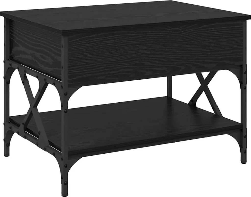 Tavolino SYFAX Rovere Nero 70x50cm | Mobile Salotto Legno Multistrato