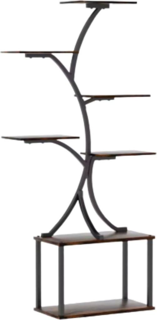 Bolt Edge Pflanzenständer Deluxe 151cm – Pflanzenregal aus Metall und Holz – Mehrstufige Pflanzentisch – Für Innen- und Außenbereich – B...